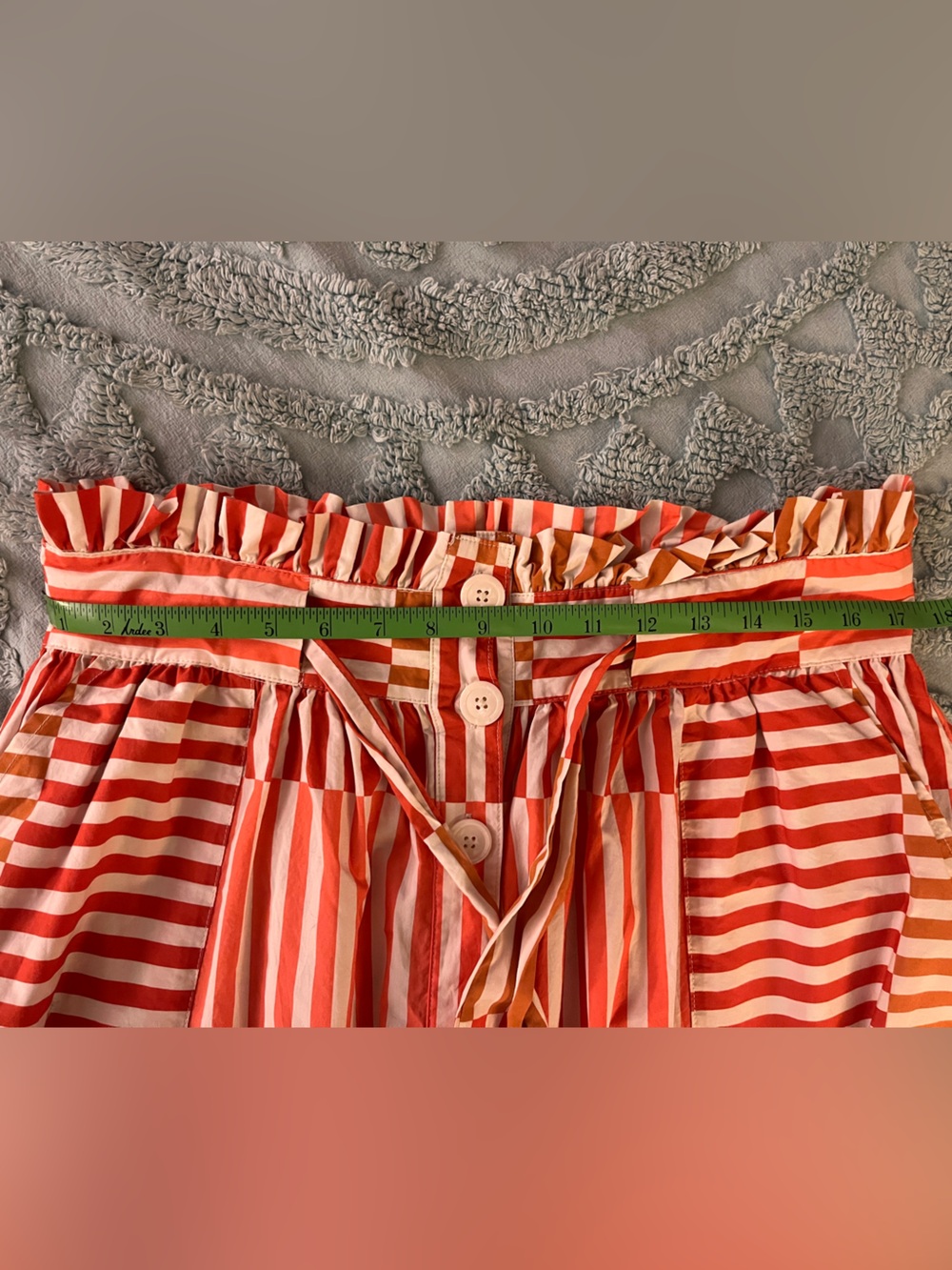 100% Cotton Bold Striped Midi Skirt - Picture 5 of 7